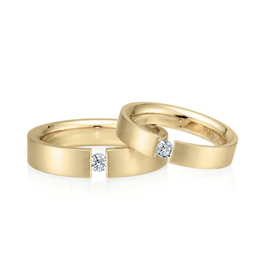 게르만헤로스 텐션밴드 커플링 (5mm+4mm) 14k 0.1ct hairline