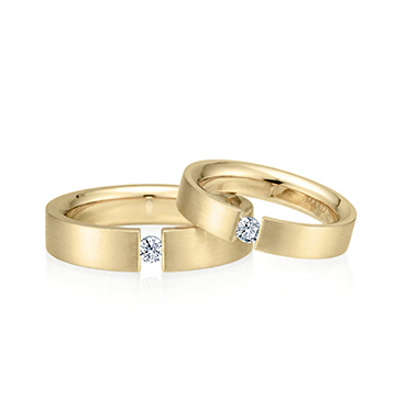 게르만헤로스 텐션밴드 커플링 (5mm+4mm) 14k 0.1ct hairline