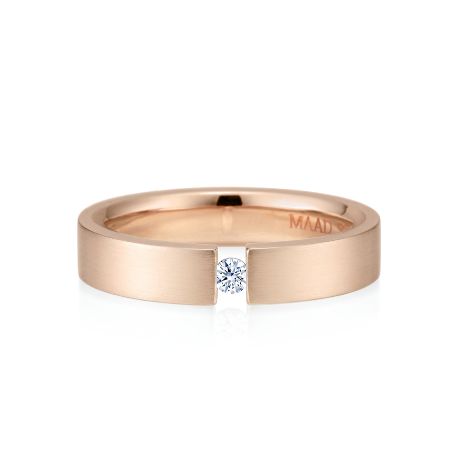 게르만헤로스 텐션밴드링 (5mm) 14k 레드골드 0.1ct hairline