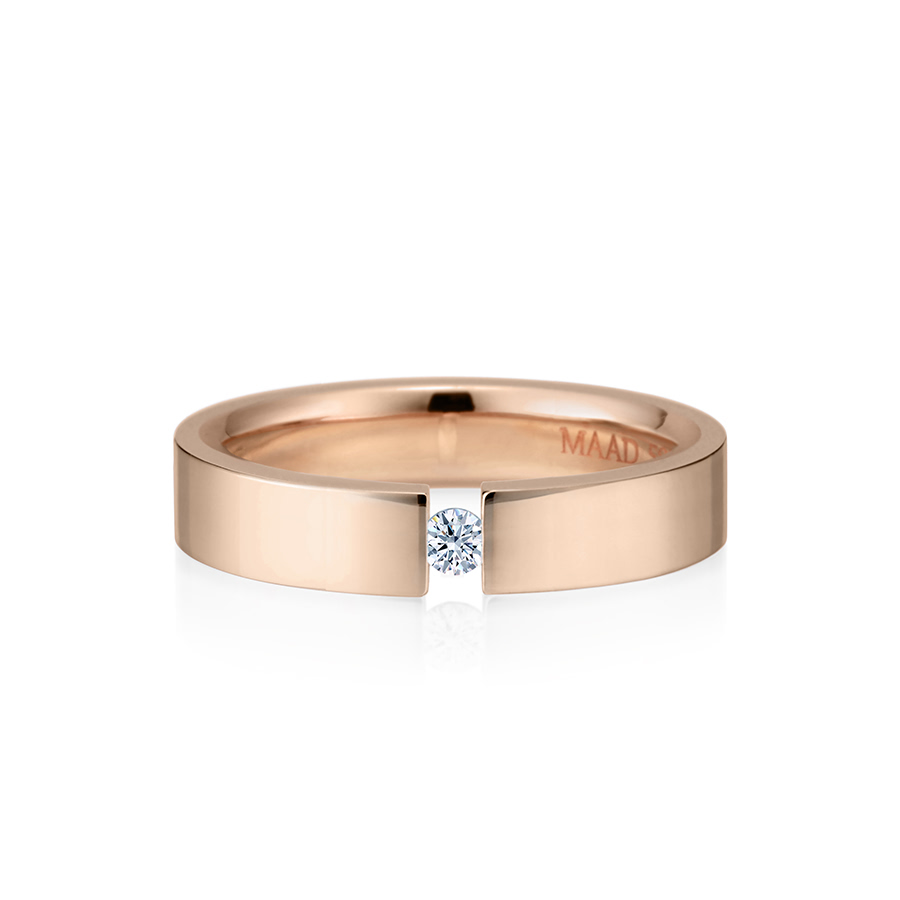게르만헤로스 텐션밴드링 (5mm) 14k 레드골드 0.1ct