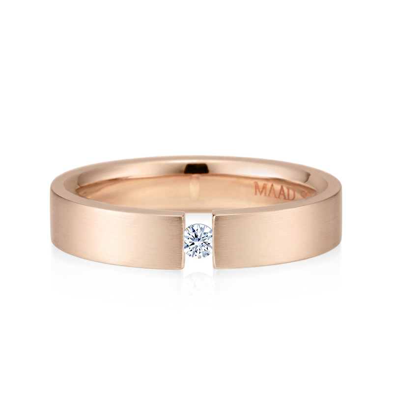 게르만헤로스 텐션밴드링 (5mm) 14k 레드골드 0.1ct hairline