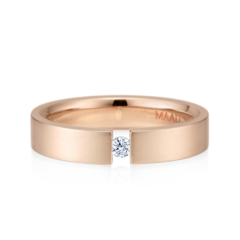 게르만헤로스 텐션밴드링 (5mm) 14k 레드골드 0.1ct hairline