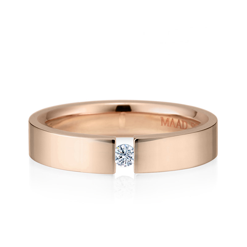 게르만헤로스 텐션밴드링 (5mm) 14k 레드골드 0.1ct