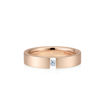 게르만헤로스 텐션밴드링 (5mm) 14k 레드골드 0.1ct hairline