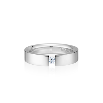 게르만헤로스 텐션밴드링 (5mm) 14k 화이트골드 0.1ct