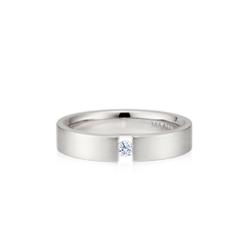 게르만헤로스 텐션밴드링 (5mm) 14k 화이트골드 0.1ct hairline