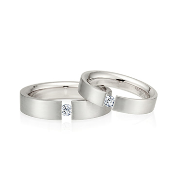 게르만헤로스 텐션밴드 커플링 (5mm+4mm) 14k 화이트골드 0.1ct hairline