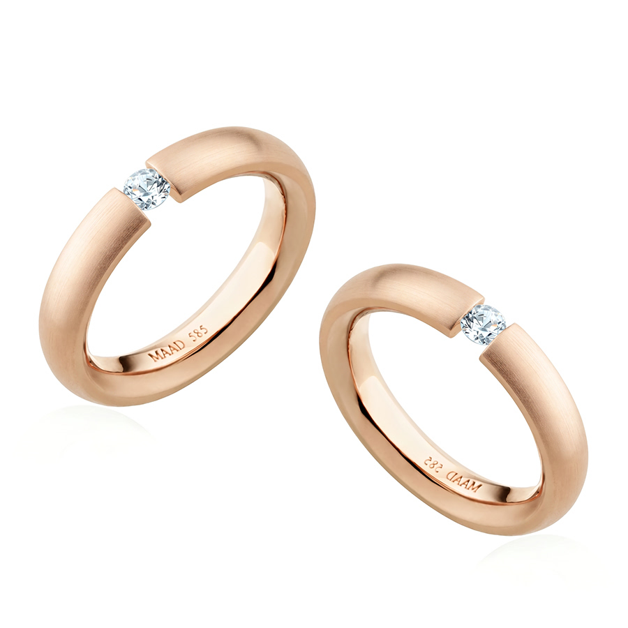 잉글리쉬헤로스 텐션밴드 커플링 (4mm+4mm) 14k 레드골드 0.1ct hairline 잉글리쉬헤로스 텐션밴드 커플링 (4mm+4mm) 14k 레드골드 0.1ct hairline