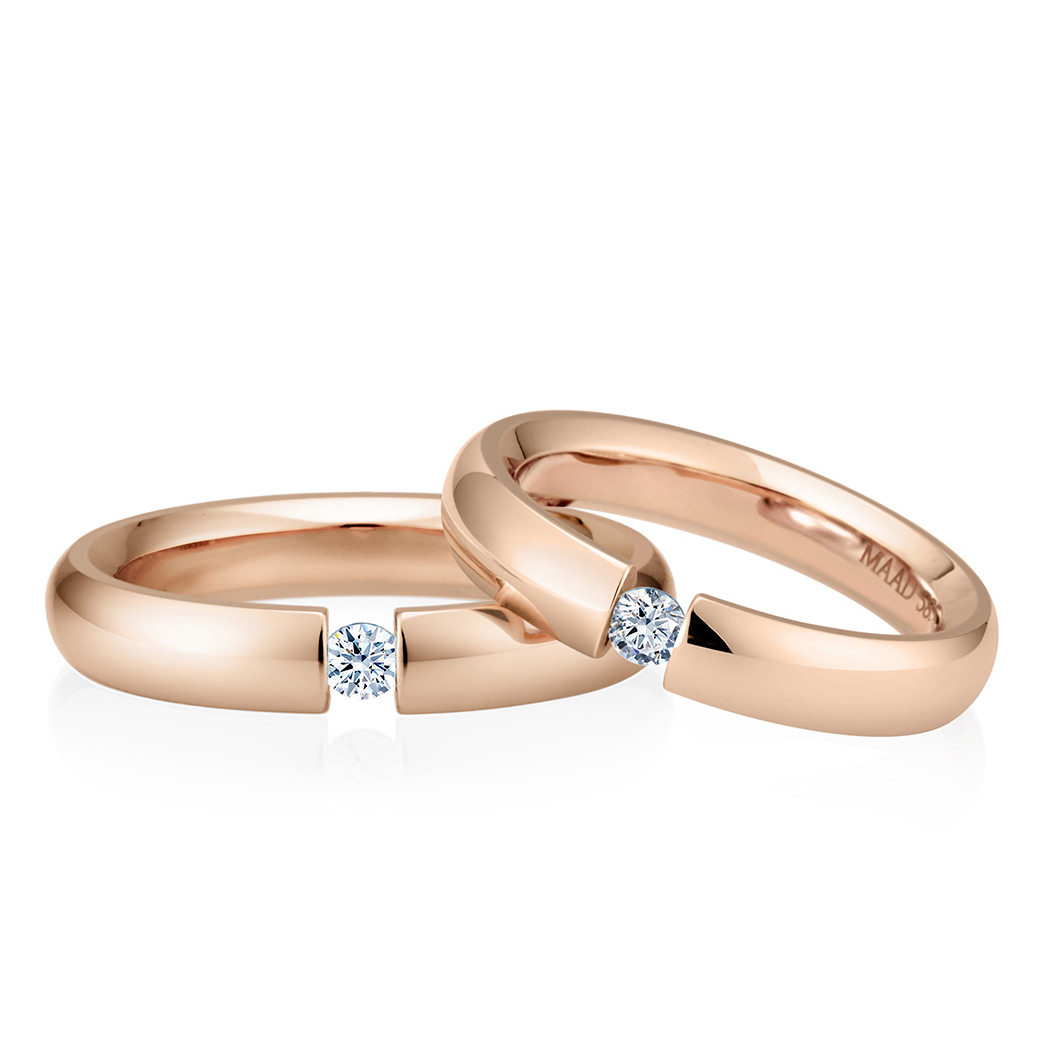 잉글리쉬헤로스 텐션밴드 커플링 (4mm+4mm) 14k 레드골드 0.1ct