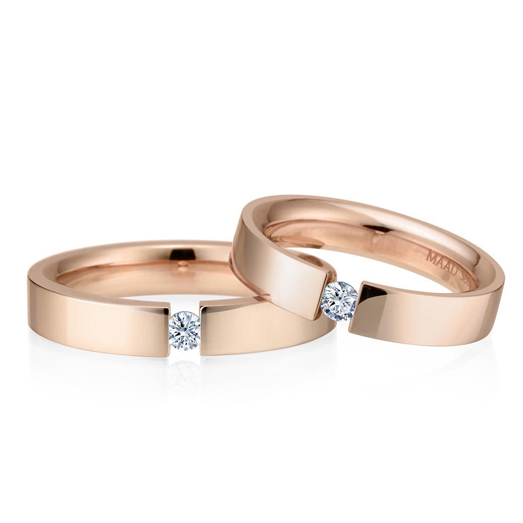 게르만헤로스 텐션밴드 커플링 (4mm+4mm) 14k 레드골드 0.1ct