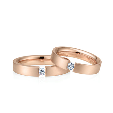게르만헤로스 텐션밴드 커플링 (4mm+4mm) 14k 레드골드 0.1ct hairline