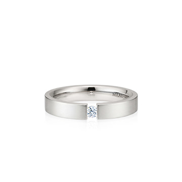 게르만헤로스 텐션밴드링 (4mm) 14k 화이트골드 0.1ct hairline