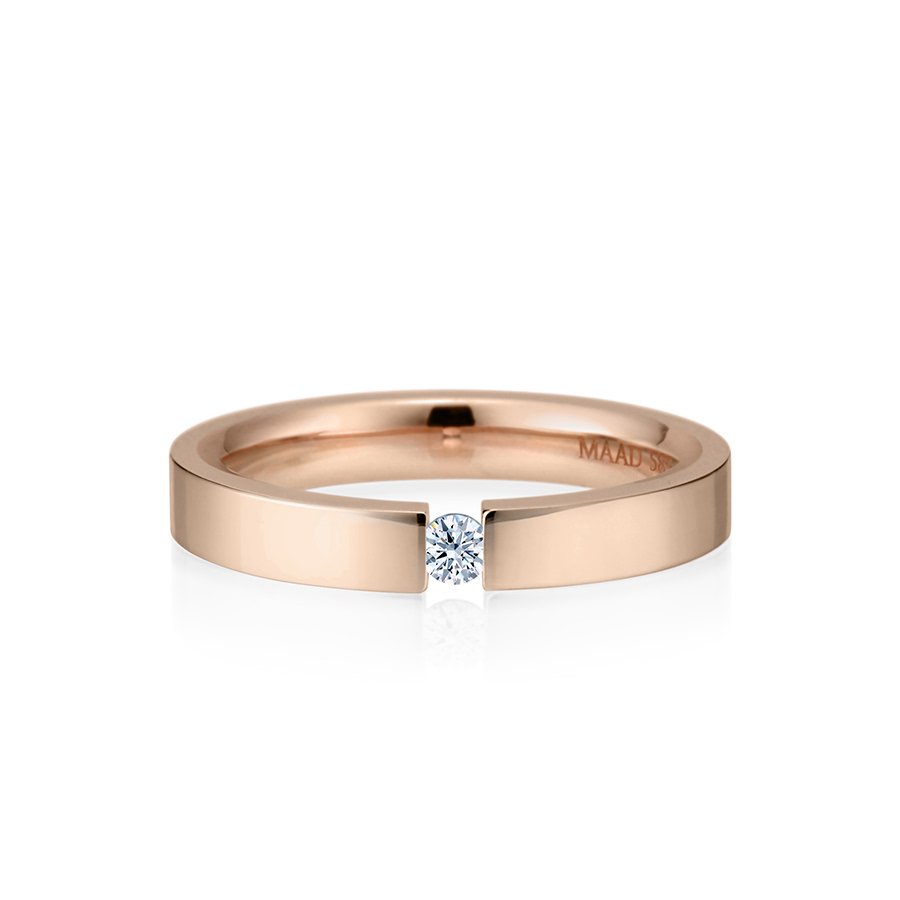 게르만헤로스 텐션밴드링 (3mm) 14k 레드골드 0.07ct