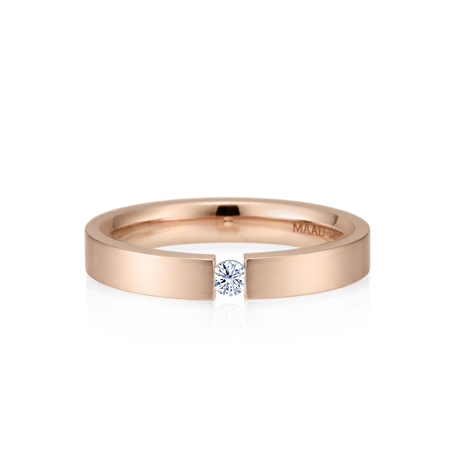 게르만헤로스 텐션밴드링 (3mm) 14k 레드골드 0.07ct hairline