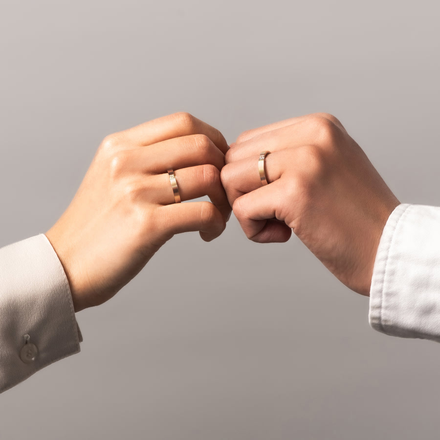 게르만헤로스 텐션밴드링 (3mm) 14k 레드골드 0.07ct