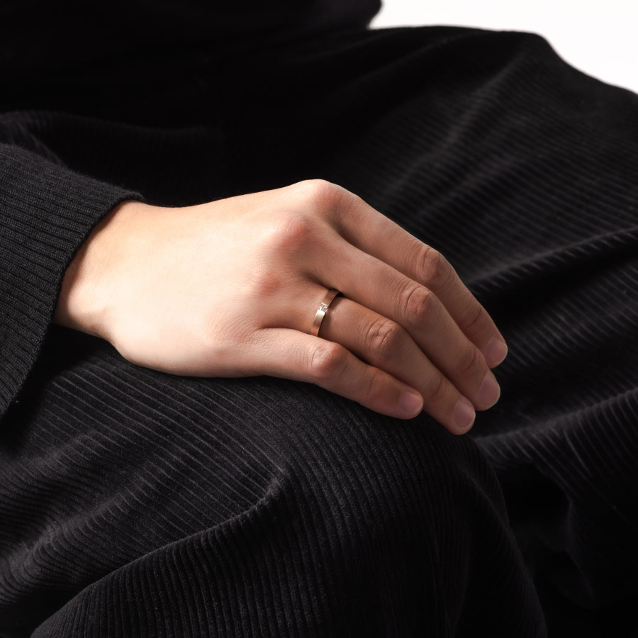 게르만헤로스 텐션밴드링 (3mm) 14k 레드골드 0.07ct