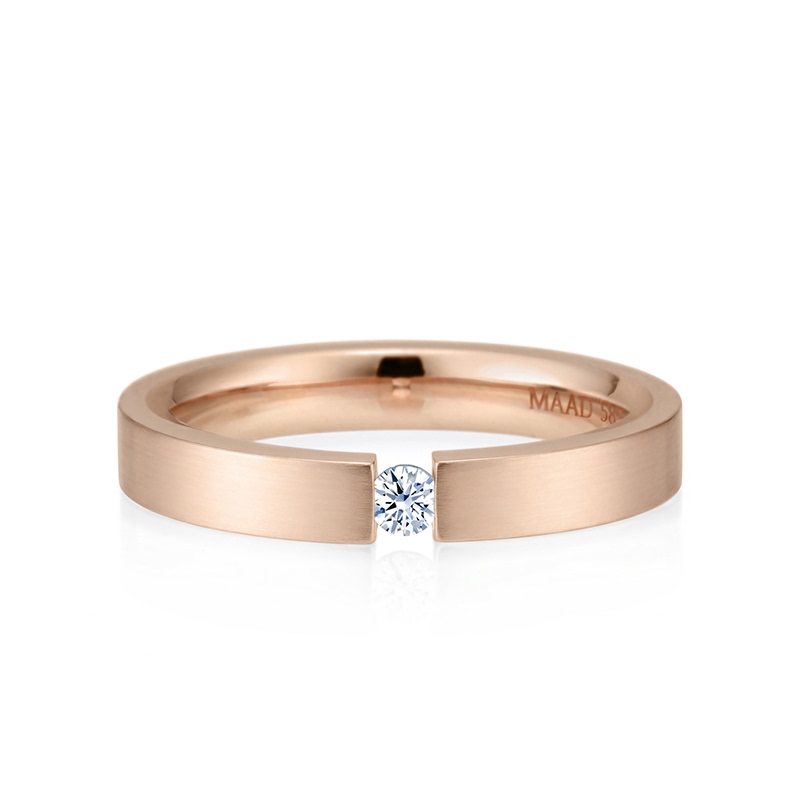 게르만헤로스 텐션밴드링 (3mm) 14k 레드골드 0.07ct hairline