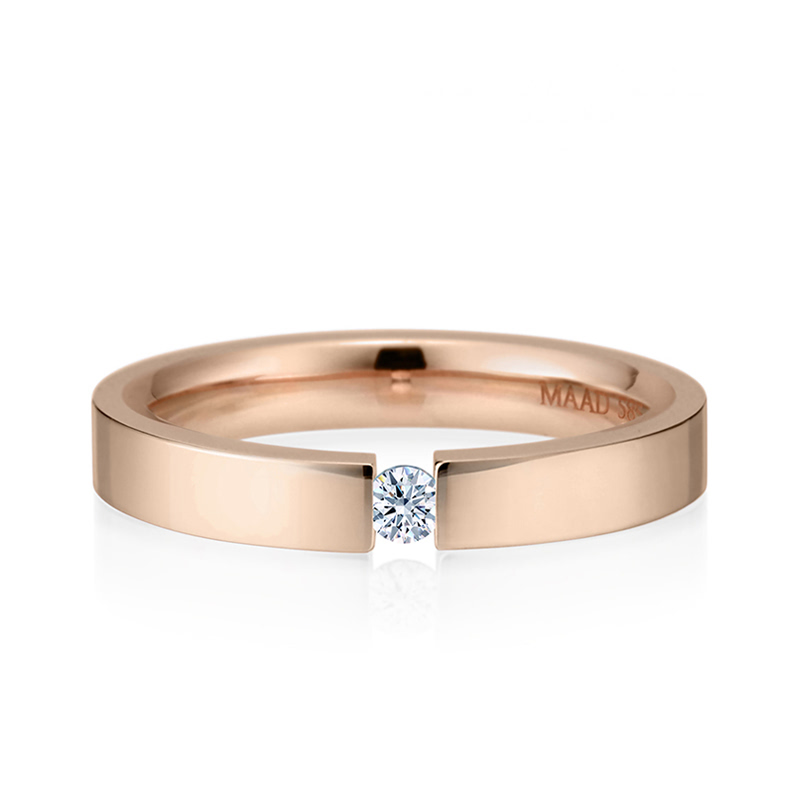 게르만헤로스 텐션밴드링 (3mm) 14k 레드골드 0.07ct