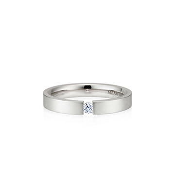 게르만헤로스 텐션밴드링 (3mm) 14k 화이트골드 0.07ct hairline