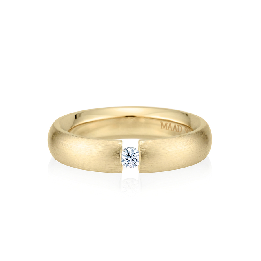잉글리쉬헤로스 텐션밴드링 (5mm) 14k 0.1ct hairline