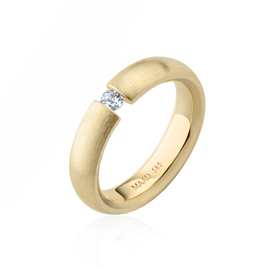 잉글리쉬헤로스 텐션밴드링 (5mm) 14k 0.1ct hairline