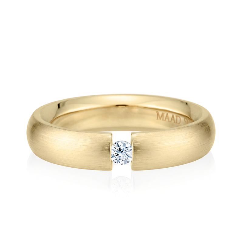 잉글리쉬헤로스 텐션밴드링 (5mm) 14k 0.1ct hairline