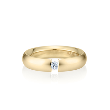 English heros Tension wedding band ring (5mm) 14k gold CZ 0.1ct