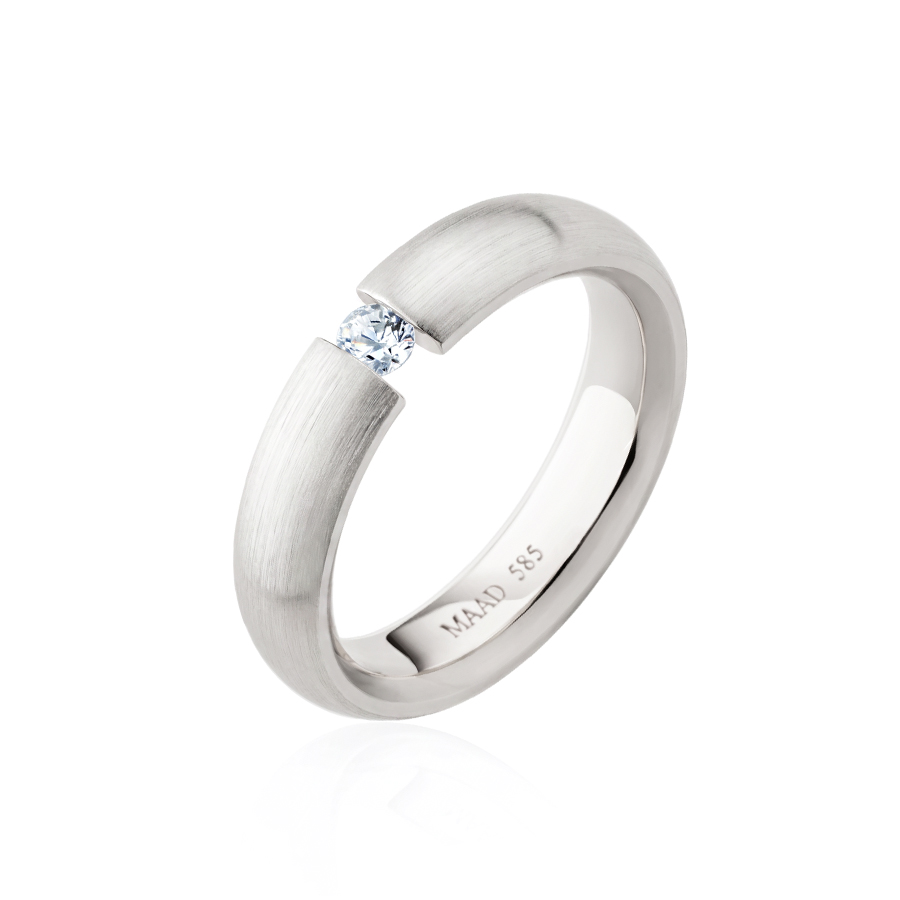 잉글리쉬헤로스 텐션밴드링 (5mm) 14k 화이트골드 0.1ct hairline 잉글리쉬헤로스 텐션밴드링 (5mm) 14k 화이트골드 0.1ct hairline