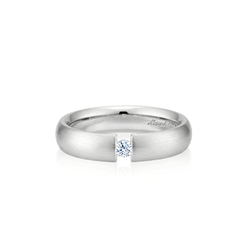 잉글리쉬헤로스 텐션밴드링 (5mm) 14k 화이트골드 0.1ct hairline