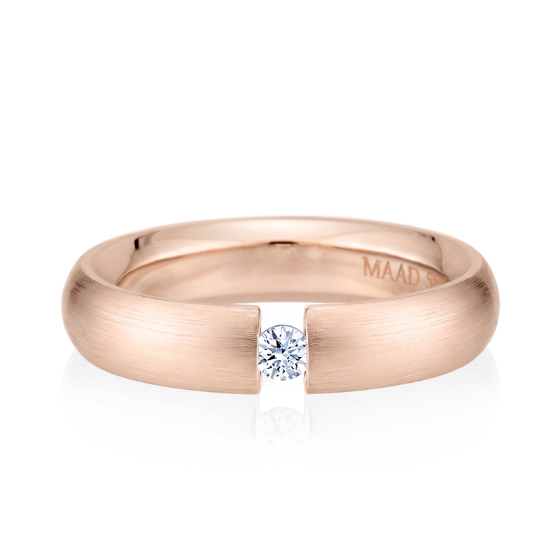 잉글리쉬헤로스 텐션밴드링 (5mm) 14k 레드골드 0.1ct hairline