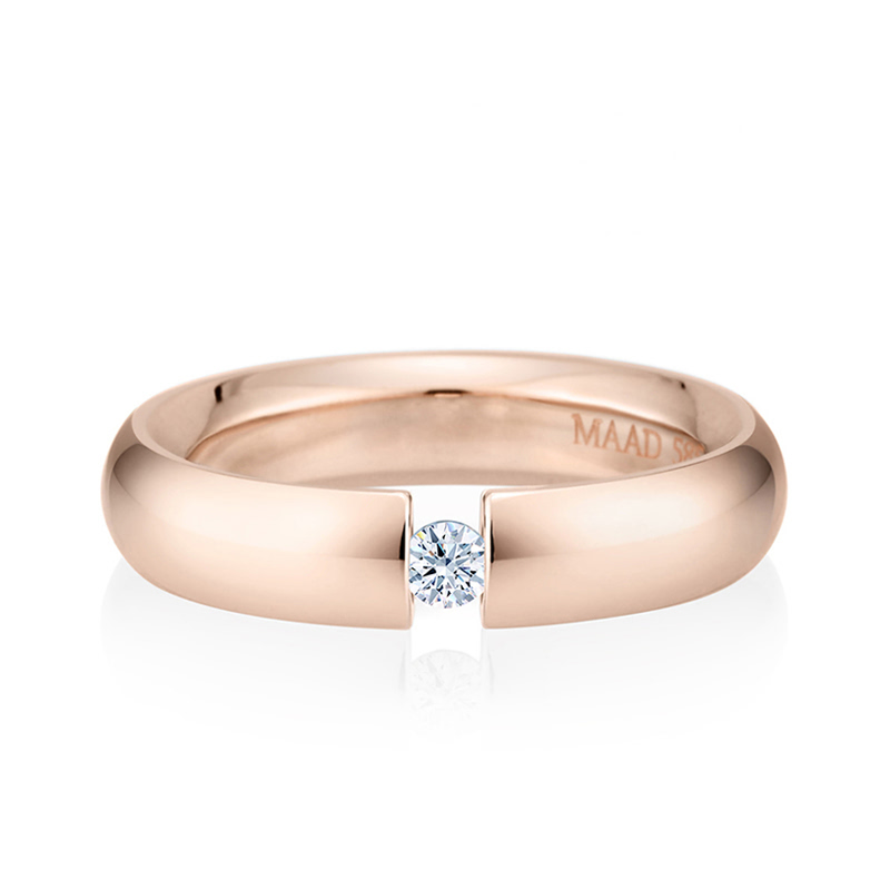 잉글리쉬헤로스 텐션밴드링 (5mm) 14k 레드골드 0.1ct
