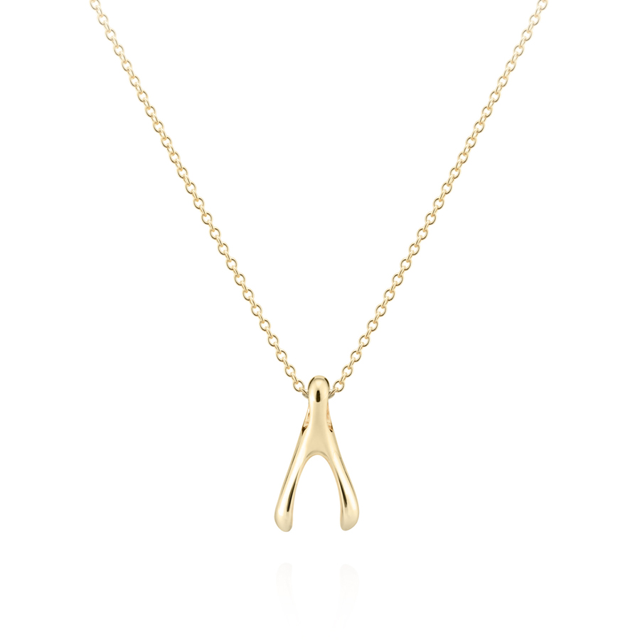 Wishbone pendant (M) 14k gold