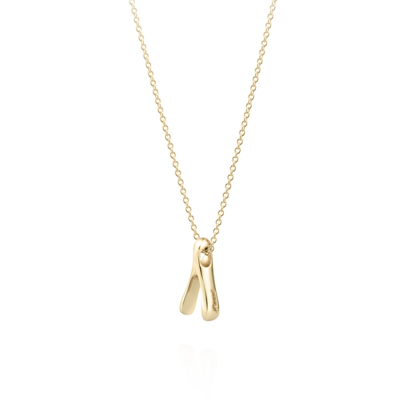 Wishbone pendant (M) 14k gold