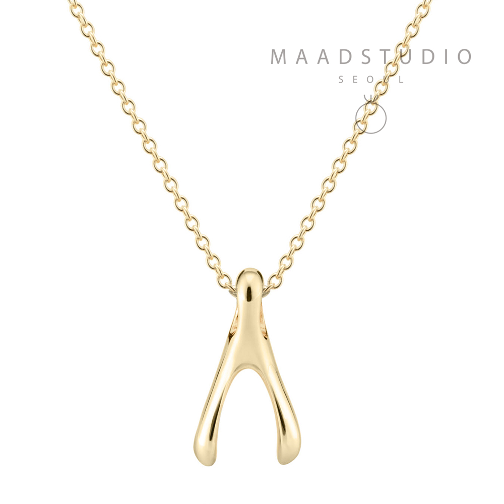Wishbone pendant (M) 14k gold
