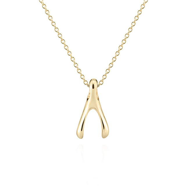 위시본 목걸이 (중) 14k