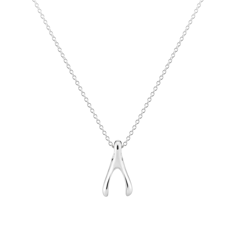 Wishbone pendant (M) 14k White gold