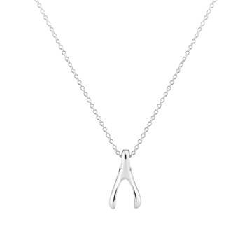 Wishbone pendant (M) 14k White gold