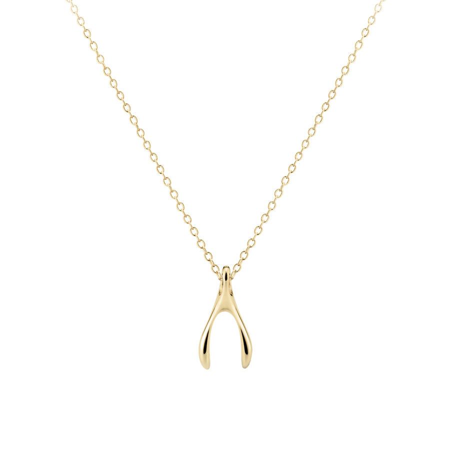 Wishbone pendant (S) 14k gold
