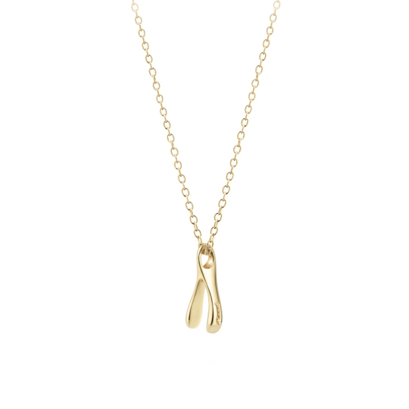 Wishbone pendant (S) 14k gold