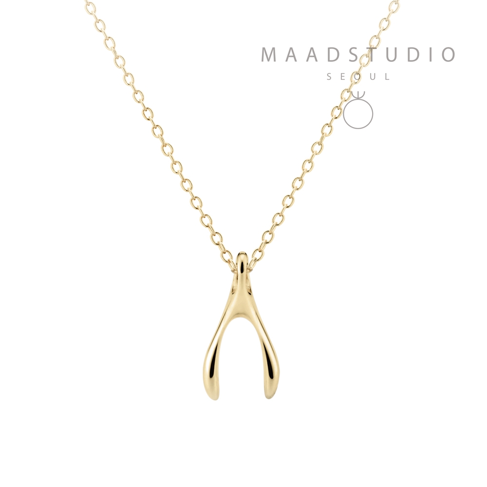 Wishbone pendant (S) 14k gold