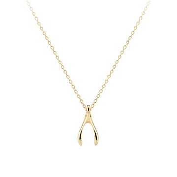 Wishbone pendant (S) 14k gold