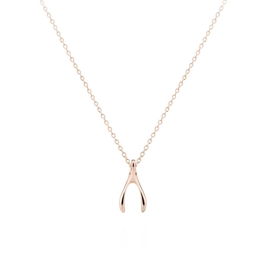 Wishbone pendant (S) 14k Red gold