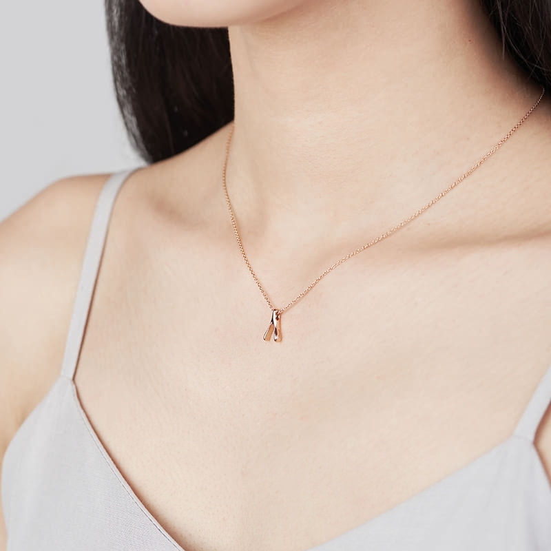 Wishbone pendant (S) 14k Red gold