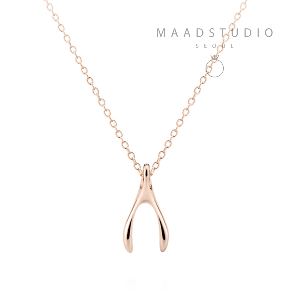 Wishbone pendant (S) 14k Red gold