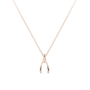 Wishbone pendant (S) 14k Red gold