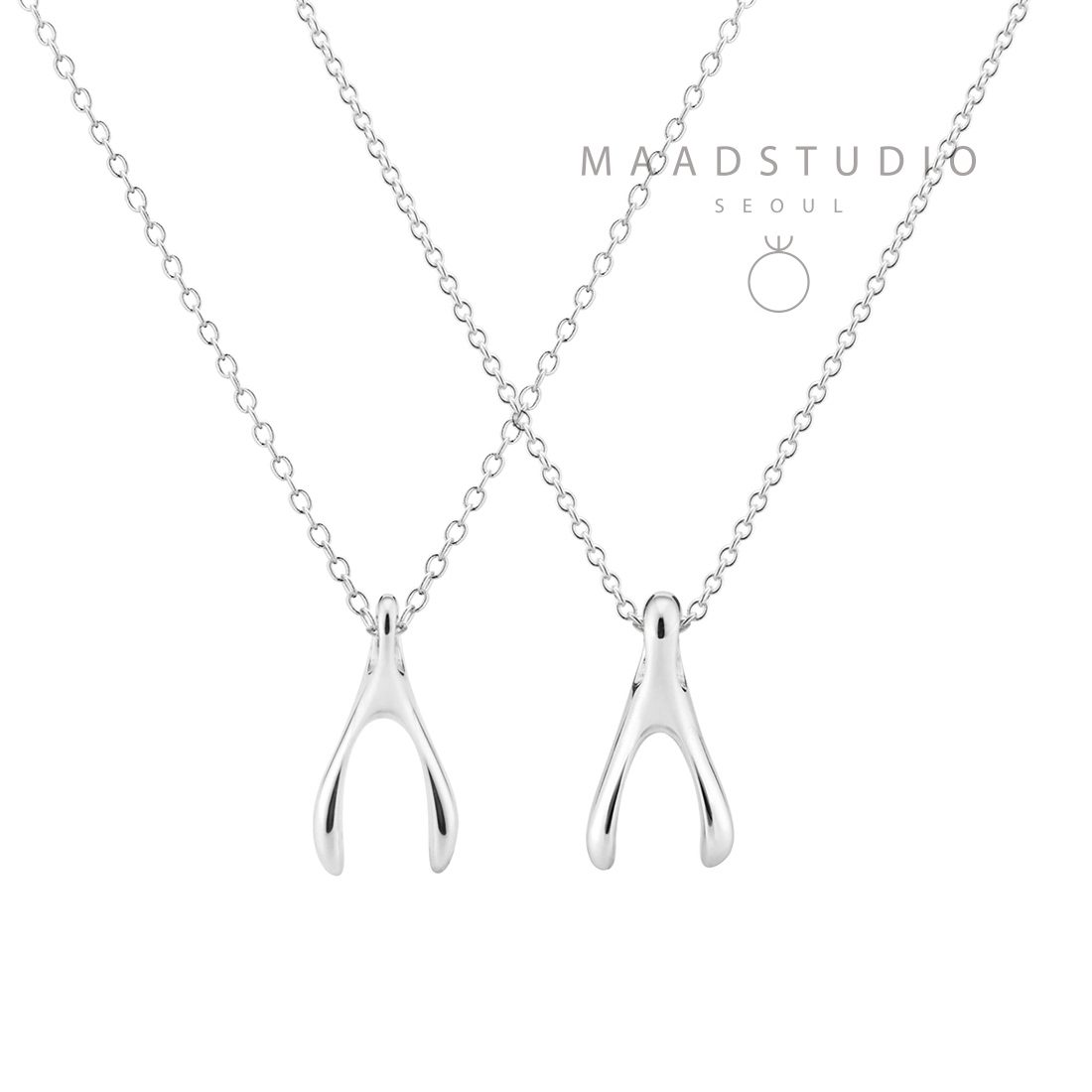 Wishbone couple pendant Set (M&S) Sterling silver