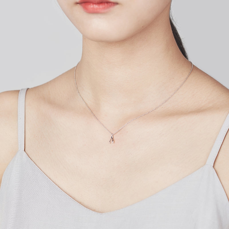 Wishbone pendant (S) 14k White gold