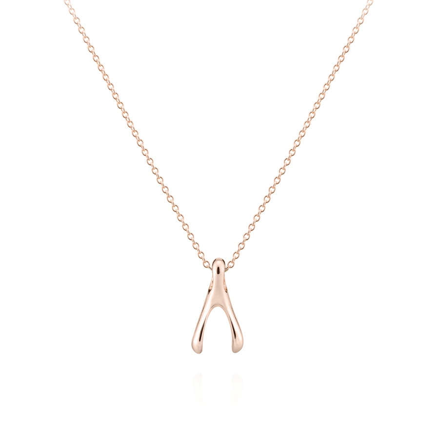 Wishbone pendant (M) 14k Red gold