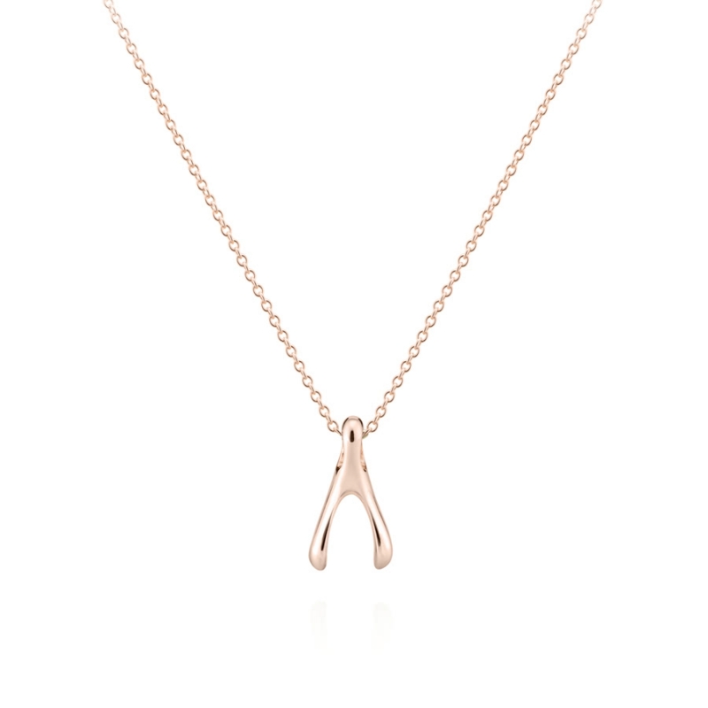 Wishbone pendant (M) 14k Red gold