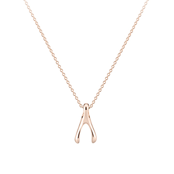 Wishbone pendant (M) 14k Red gold